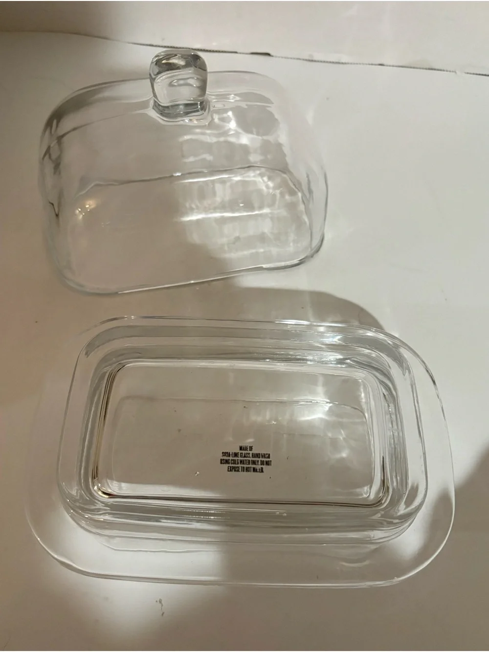 Abbott Glass Butter Dish with Dined Lid
